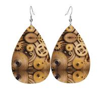 The Clocks Theme Gears Orecchini a goccia in pelle alla moda leggeri orecchini bohémien set di gioielli regalo per donne e ragazze