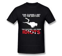The Closer I Get To The Bottom Scuba Diving Tee Shirt Man Graphic T Shirt Top Design Fashion Round Neck Black M