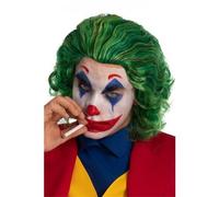 The Clown Joker Parrucca Verde Giullare Costume Halloween Adulti da Uomo Nuovo