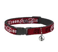 The Coca-Cola Company Cat Collar, Breakaway Collar with Bell, Coca Cola 1886 Scr