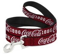 The Coca-Cola Company Pet Leash, Dog Leash, Coca Cola 1886 Script Logo Blues Whi