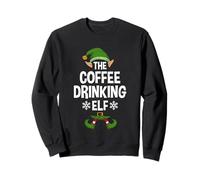 The Coffee Drinking Elf Party Family Group Matching X-mas Felpa