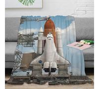The Columbia Shuttle Coperta Pile Matrimoniale, Coperta Divano Riscaldante E Morbida, Divano Letto Sngolo in Morbido Flanella Pelosa, Copriletto Singolo 80x90inch(200x230cm) Con Shuttle spaziale
