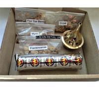 The Completo Incenso Resina Set - 4 Resine, Carbone Dischi & Ottone Bruciatore