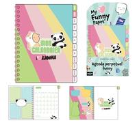 THE CONCEPT FACTORY, EC0072, Agenda Planner Kawaii A5 - Design colorato e Pratico per l'organizzazione Quotidiana - Ideale per Studenti e Professionisti - Rosa, Verde, Blu, Giallo
