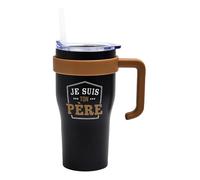 THE CONCEPT FACTORY, KA0618, Elegante tazza da viaggio da 60 cl, Isolamento termico, Design moderno, Ideale per caffè, tè, frullati, Facile da pulire, Nero Dimensioni: 60 cl, Colore: Nero