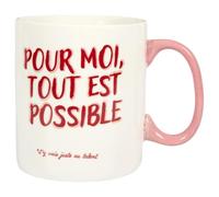 THE CONCEPT FACTORY, KA0641, Tazza XXL Girl Power 70cl - Design audace per Bevande Calde e Fredde, Facile da Pulire, Perfetta per Tutte Le Occasioni - Bianco, Rosa