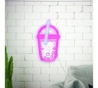 THE CONCEPT FACTORY, LA0123, Lampada Kawaii Bubble Tea Effetto Neon Multicolore, Luce LED Decorativa, Illuminazione Regolabile, Ideale per Bambini e Salotti, Taglia M, Colore Multicolor