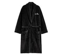 THE CONCEPT FACTORY, TX0334, Accappatoio in Pile da Uomo Comfort ottimale, Eleganza e Versatilità, Ideale per Relax e Spa, Misura Regolabile, Nero, Taglia 130-140 cm, Colore Nero