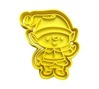 The Cookie Cutter Hub Formina per biscotti a forma di elfo di Natale, 10 cm, con goffratura abbinata, per biscotti, argilla, decorazione da forno
