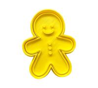 The Cookie Cutter Hub Stampino per biscotti a forma di omino di pan di zenzero a 3 bottoni e goffratura abbinata, Stampo Biscotti, Forme per Biscotti, per argilla, decorazione da forno