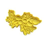 The Cookie Cutter Hub Stampino per biscotti a forma di vischio natalizio e goffratura abbinata, per biscotti, argilla, decorazione da forno