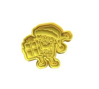 The Cookie Cutter Hub Stampino per biscotti a tema natalizio Spongebob e goffratura abbinata, per biscotti, argilla, decorazione da forno