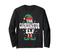 The Coordinator Elf Funny Christmas Matching Family Group Maglia a Manica
