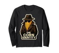 The Corn Identity Divertente Corncob Pun Corn COB Spy Joke Maglia a Manica