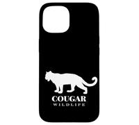 The Cougar, Woodland Wildlife Cougar Illustration Graphic Custodia per iPhone 15