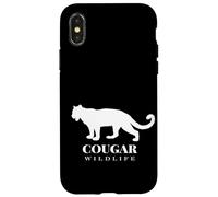 The Cougar, Woodland Wildlife Cougar Illustration Graphic Custodia per iPhone X/XS