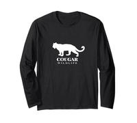 The Cougar, Woodland Wildlife Cougar Illustration Graphic Maglia a Manica