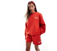 The Couture Club - Felpa girocollo sartorial sport rossa in coordinato-Rosso 38