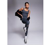 The Couture Club - Leggings modellanti elasticizzati color antracite con fascia in vita incrociata in coordinato-Grigio 34