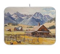 The Cowboy Ranch in Montana - Tappetino assorbente per scolapiatti lavabile da cucina, opaco, decorazione per piano di lavoro, grande, 45,7 x 61 cm