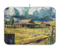 The Cowboy Ranch in Montana, tappetino scolapiatti assorbente per scolapiatti in microfibra, tappetino scolapiatti da cucina, grande, 45,7 x 61 cm
