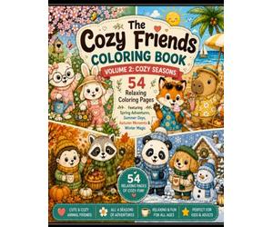 The Cozy Friends Coloring Book: Volume 2: Cozy Seasons | 54 Relaxing Coloring Pages Featuring Spring Adventures, Summer Days, Autumn Moments & Winter Magic