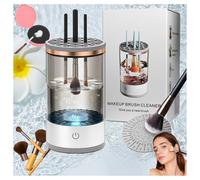 The Cozy Luna Brush Cleaner, spazzola elettrica automatica per la pulizia dei pennelli da trucco, 3 in 1 per pulizia profonda (1 plug-in trasparente)