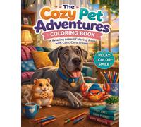 The Cozy Pet Adventures Coloring Book: A Relaxing Animal Coloring Book with Cute, Cozy Scenes