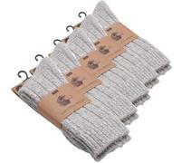 THE COZY SHEEP Calzini di lana da uomo e da donna, comodi e caldi, spessi calzini per piedi freddi, calzini norvegesi in lana di pecora durevoli, grigio chiaro, confezione da 5 pezzi, 35-38