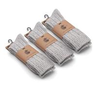 THE COZY SHEEP Calzini in lana da uomo e da donna, comodi calzini caldi | Calzini spessi per piedi freddi | Calzini norvegesi in lana | Calzini in lana di pecora durevoli, grigio chiaro, confezione da