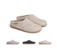 THE COZY SHEEP Pantofole in feltro con suola in pelle | ciabatte lana donna e uomo | scarpe da casa per uomo e donna | Ciabatte uomo invernali e comode
