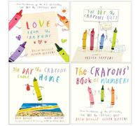 The Crayons 4 Books Collection Set By Drew Daywalt & Oliver Jeffers (Love from the Crayons [Hardcover], The Day The Crayons Quit, The Day The Crayons Came Home & [Board book] Book of Numbers)