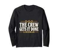 The Crew Ottiene Fatto Lineman Line Crew Lineman Teamwork Maglia a Manica