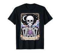 The Crocheter Mom Tarot Card Skeleton Knitting Maglietta