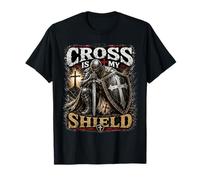 The Cross Is My Shield Christian Warrior Design Armor of God Maglietta