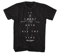 The Crow - Can'T Pioggia Frase E Foto - American Classici - Solido Nero Adulto