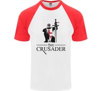 The Crusader Cavalieri Templari st Georges Giorno DA UOMO S/S Baseball T-Shirt