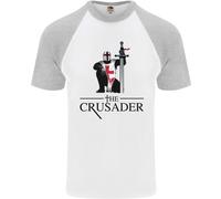 The Crusader Cavalieri Templari st Georges Giorno DA UOMO S/S Baseball T-Shirt