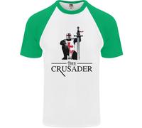 The Crusader Cavalieri Templari st Georges Giorno DA UOMO S/S Baseball T-Shirt