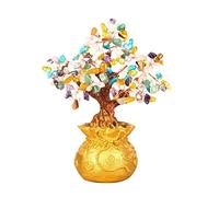 The Crystal Tree Feng Shui Crystal Money Wealth Tree Luck Natural Crystal Bonsai Money Tree per Office Decorazione della scrivania Ornamenti Crystal Trees (Multicolore)