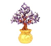 The Crystal Tree Feng Shui Crystal Money Wealth Tree Luck Tree Natural Crystal Bonsai Money Tree per Office Desaggi Ornamenti Crystal Trees (Purple)