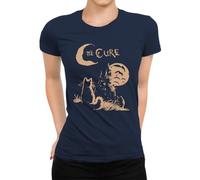 The Cure Cat Moon Lover - Maglietta da donna anni '90, blu navy, S