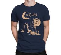 The Cure Cat Moon Lover - Maglietta da uomo, blu navy, S