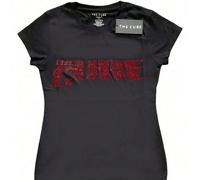 The Cure | Official Ladies T-Shirt | Logo (Diamante) - 24-Hour Fast Shipping! The Cure is renowned as post-punk and goth rock icons, and this official t-shirt pays homage to their legendary status. Th