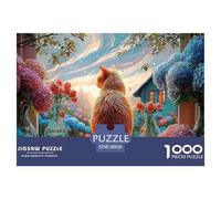 The Cute Orange Cat Sits on The Windowsill 1000 Pezzi Cartoncino Extra-spesso Puzzle Premium Kitten Impossibilmente Difficile Gioco Creativo Puzzle Per Adulti E Bambini 38x26cm/1000pcs