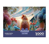 The Cute Orange Cat Sits on The Windowsill 1000 Pezzi Cartoncino Extra-spesso Puzzle Premium Kitten Impossibilmente Difficile Giocattolo Di Compleanno Puzzle Regali Per Famiglia E Amici 52x38cm/1000pc