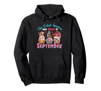 The Cutest Gnomes Are Born In Settembre Three Gnomes Bday Felpa con Cappuccio