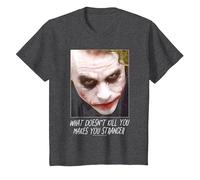 The Dark Knight Joker Stranger Maglietta, Bambini, Grigio Scuro, 8 Anni