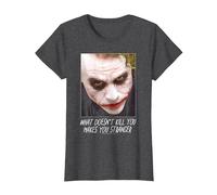 The Dark Knight Joker Stranger Maglietta, Donna, Grigio Scuro, L